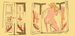 Fanny cache derrire une fausse fentre