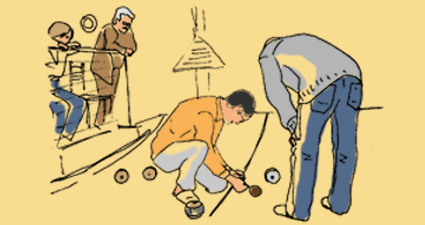 Demie finale de boule de fort pour le concours de la Mairie de Pellouailles